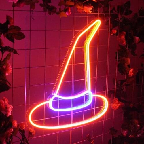 Festival Custom Led Neon Light Signs For Room Christmas Hat Commercial Decor Acrylic Visual Art Bar Home Club Wall Hanging Flex