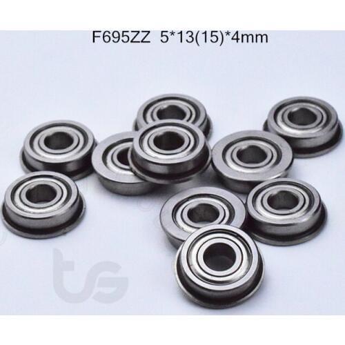 F695ZZ 5*13(15)*4mm 10pieces bearing ABEC-5 Flange bearings 695 f695Z f695ZZ chrome steel deep groove bearing