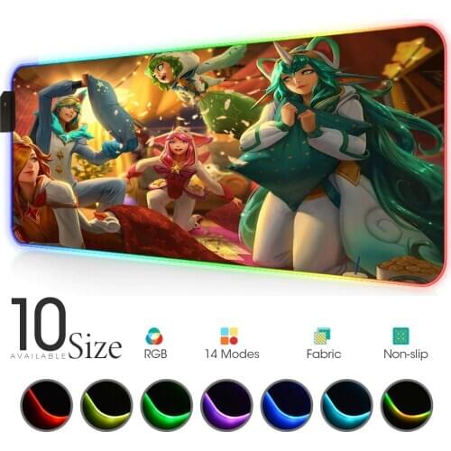 League of legends RGB Mouse Pad Gamer Accessories Computer persona Large LED MousePad Gaming Desk PC Desk Play Mat with Backlit