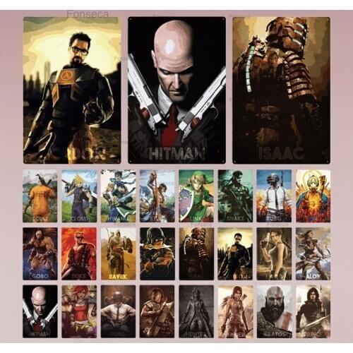 Game Metal Poster Plaque Metal Vintage Gamer Metal Sign Tin Sign Wall Decor for Game Room Man Cave Game Poster