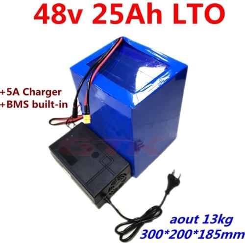 20000 cycles LTO 48V 25Ah 40Ah Lithium titanate battery 20s 2.4v LTO battery with BMS for ebike motor solar storage +5A Charger