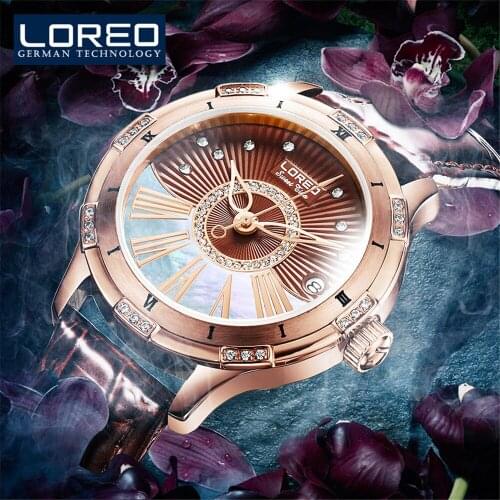 Женские золотые часы LOREO China At AliExpress