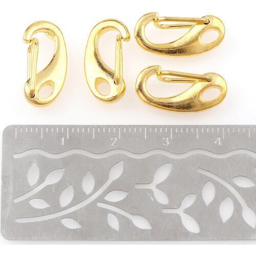 10PCS 18mm Gold Color Metal Lobster Clasp Hook End Clasps Connectors for Leather Bracelet DIY Jewelry Making