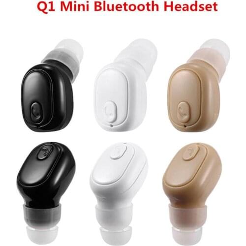 Mini Wireless Bluetooth 4.1 Stereo In-Ear Headset Q1 Earphone for Samsung iPhone