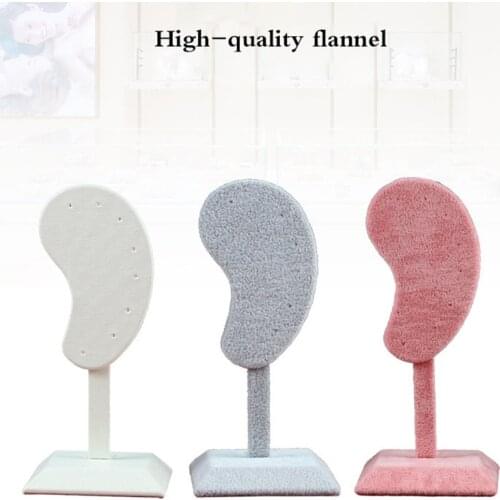 Fashion Earring Display Stand Multi-color Microfiber Earring Holder Ear-shaped Ear Clip Stud Jewelry Display Organizer Stand