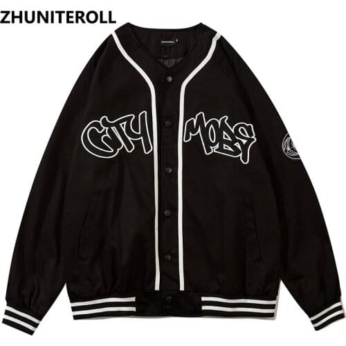 2021 Fashion Harajuku Jacket Men Embroidery Letter Striped Bomber Baseball Coats Streetwear High Street Casual Tops Clothing