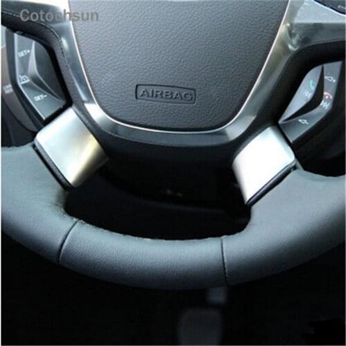 Cotochsun 2pcs/set stainless steel trim steering wheel paillette sticker case for Ford Kuga Focus 3 2012-2014 accessories