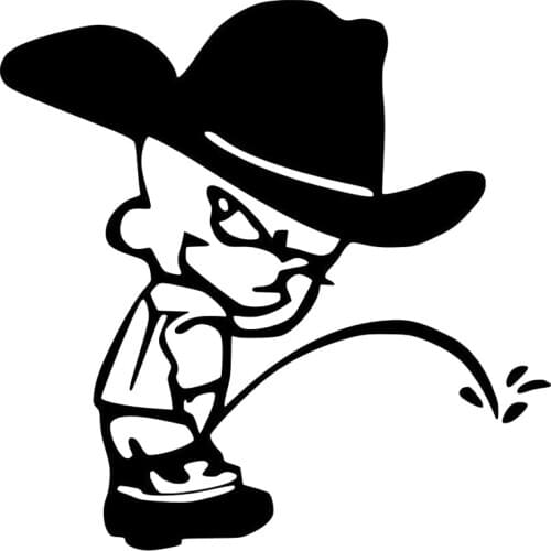 15cm*15cm Peeing Boy Decal Car Window Stickers Cartoon Car-styling Black/Silver S6-3294