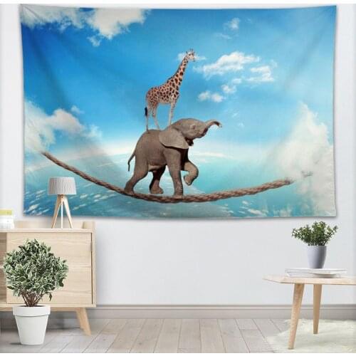 Custom Elephants Wall Tapestry Custom Your Pattern Yoga Office Sofa Tapestry Bedspread For Kids Room College Dorm Decoration