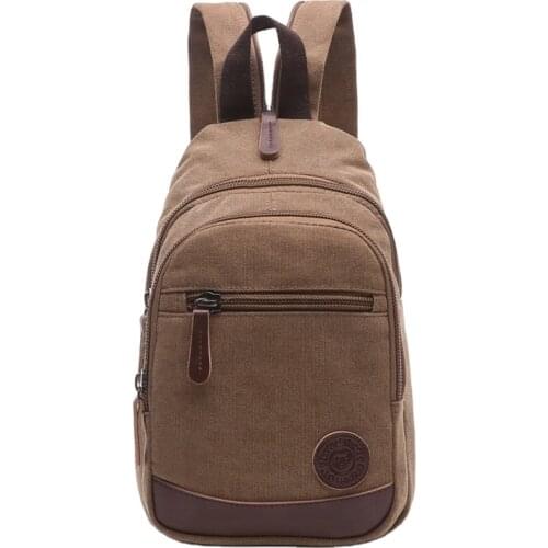 Solid color canvas chest bag leisure chest harness bag fashion chest bag