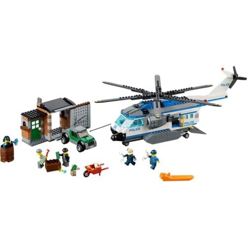 10423 City Police Series Inspection Patrol Helicopter 60046 Assembled Building Block Toy Gifts