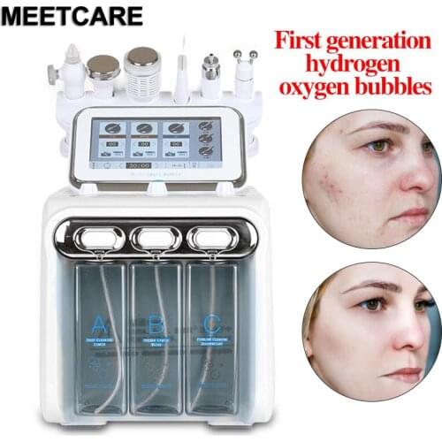 6 in 1 Pro Hydrogen Oxygen Bubble Beauty Instrument Multifunction Facial Care Device Ultrasonic RF Hydra Deep Facial Pore Clean