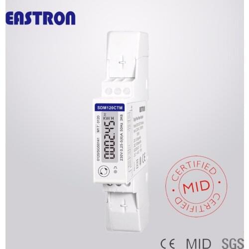 SDM120CT-Modbus MID RS485 kwh,kvarh,U,I,P,Q,PF,Hz,dmd Measurement, DIN rail CT Connected energy meter