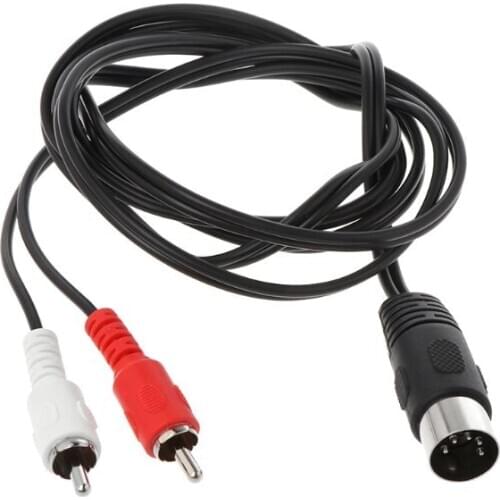 High Quality 0.5M/1.5M 5 Pin Din Male to 2 RCA Male Audio Video Adapter Cable Wire Cord Connector for DVD Player