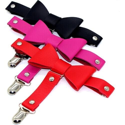 Sexy Women Punk Bow Knot PU Leather Elastic Garter Belt Leg Thigh Ring Suspender Stockings Belt Leg Chain Harness Body Jewelry