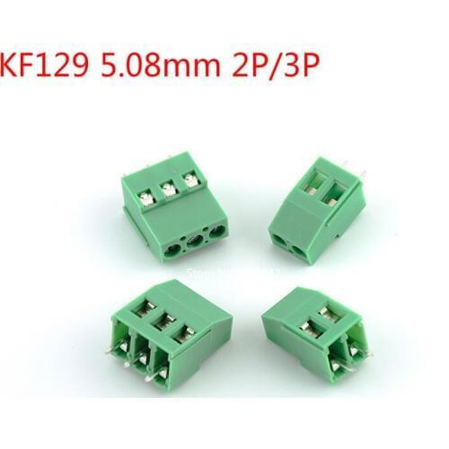 10Pcs/Lot KF129 2Pin 3Pin 5.08mm pitch Screw Terminal Connectors PCB terminal 2P 3P 300V/25A