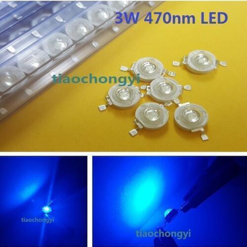 1000PCS 3W Blue High power LED Emitter 470nm 700mA 3.6V LED light-emitting diod