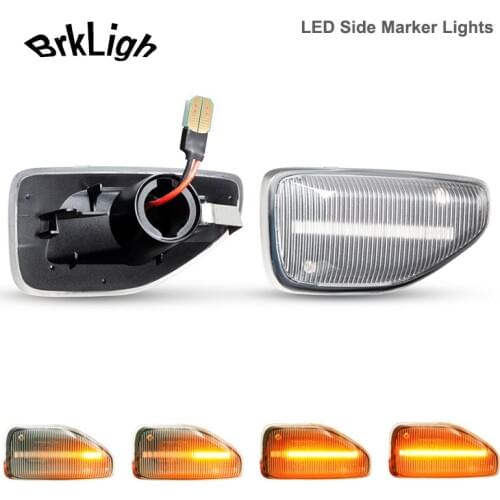 2Pcs LED Dynamic Turn Signal Side Marker Light For Renault Dacia Logan II Shndero II Duster Amber Indicator Repeater Lamp