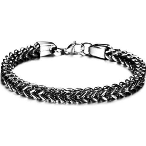 2021 European popular jewelry Crystal from Swarovskis Stylish and simple titanium steel mens bracelet Fit Fathers day