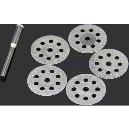5PCS Mini Sharp 22mm Tools With A Rod Rotary Diamond Cutting Discs Disks H7ED