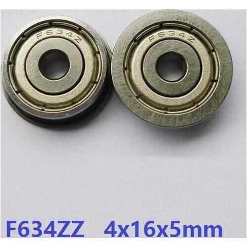 500pcs/lot F634ZZ F634 Z zz F634Z F634-2Z 4x16x5 mm Miniature flange deep groove Ball Bearing 4*16*5mm shielded flanged bearing