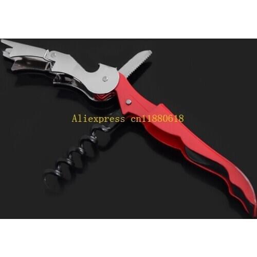 500pcs/lot Can customize logo Stainless Steel Bottle Opener Hippocampus Knife Corkscrew Red Wine Beer Bottle Opener