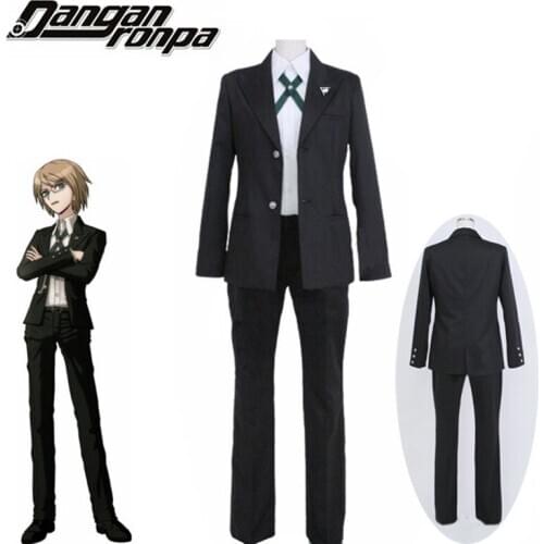 Anime Danganronpa Dangan Ronpa Togami Byakuya Cosplay Costume Wigs Men School Uniform Halloween Coat+Shirt+Pants Sets C120M11