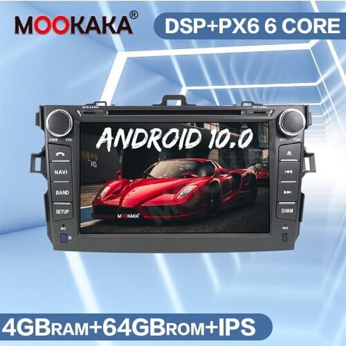 Android 10.0 4+64GB Car DVD Player GPS Navigation for Toyota Corolla 2007-2013 Auto Stereo Multimedia Radio Head Unit DVD Player