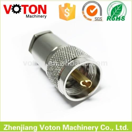 Free shipping 5 pcs PL259 UHF male straight clamp RG213 RG214 cable connector