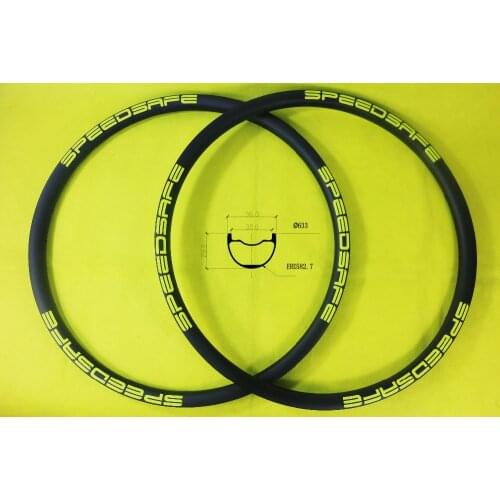 SPEEDSAFE 29er MTB AM ENDURO carbon bike rims 36mm x 28mm hookless 30mm inner wide 24 28 32 holes 29" tapeless tubeless ready
