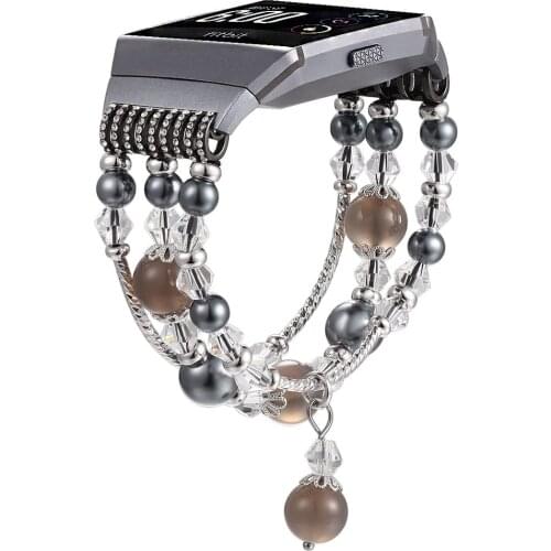 Black Jewelry Watch Band for Fitbit Ionic Strap Elastic Stretch Watchband Replacement Bracelet for Fitbit Ionic Band Smartwatch