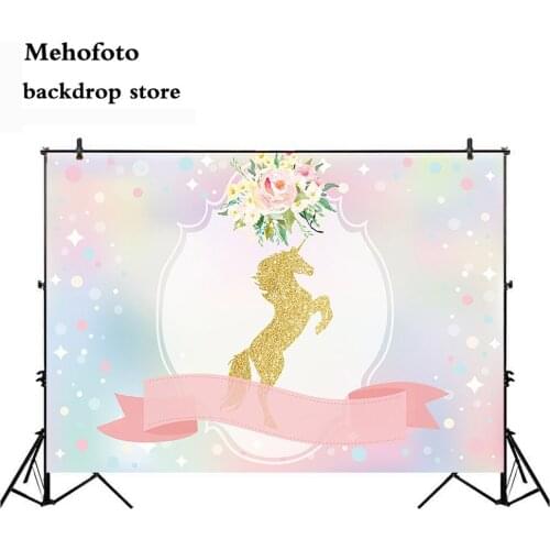 MOCSICKAPhotography Backdrop Unicorn Birthday Party Background for Family Photographers Photo Shoot Cusotm PA-008