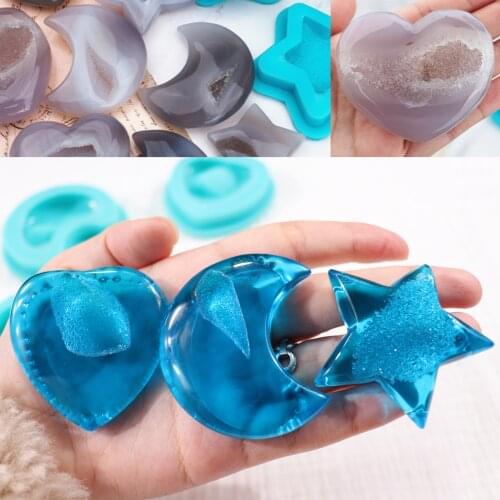 Pentagram Heart Star Shapes Soap Silicone Mould for Diy Handmade Aromatherapy Soap Resin Mold Crafts Home Decor