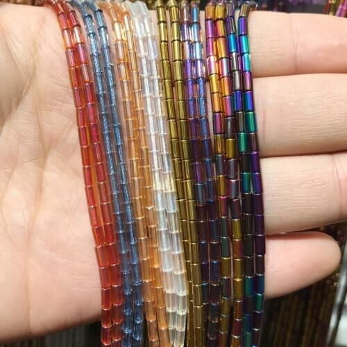 72pcs 2*4mm Crystal Beads Czech Cylindrical Shape Glass Beads For Jewelry Making DIY Handmade Necklace Bracelets wholesale