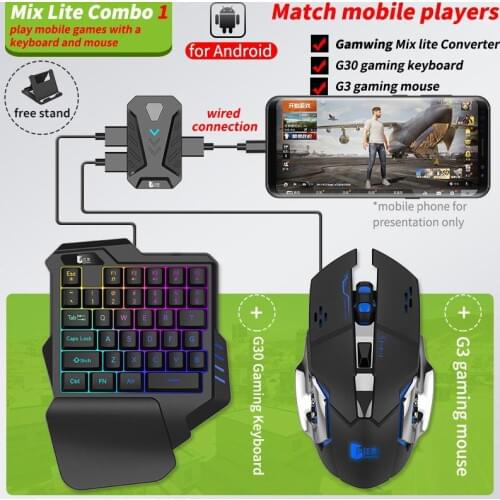 Game Converter Bluetooth-compatible 5.0 Mobile Controller Gaming Keyboard Mouse Converter PUBG Controller for Android and iOS