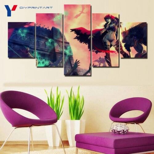 Canvas Art Paintings Sylvanas Wow 5 Pcs/set Modern Wall Art Painting for Living Room Home Decoration