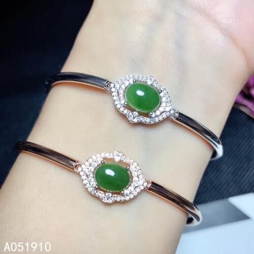 KJJEAXCMY boutique jewelry 925 sterling silver inlaid natural jasper female bracelet support detection luxurious