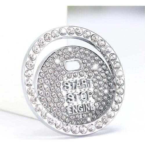 Car One-click Start Button Crystal Matching Button Diamond Decoration Strip Car Circle SUV Car Start Button Sticker Crystal Hot