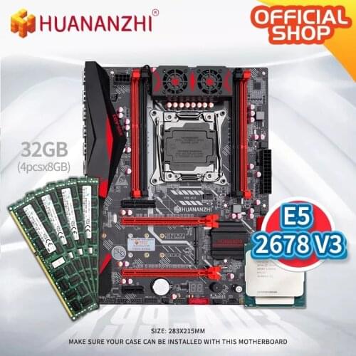 HUANANZHI X99 AD3 REV3.0 X99 Motherboard with Intel XEON E5 2678 V3 with 8G*4 DDR3 RECC memory combo kit set NVME USB 3.0 ATX