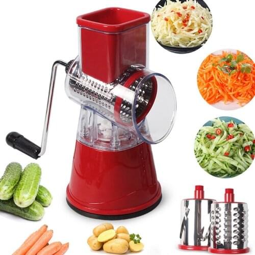 Multi-function Vegetable Shredder Stainless Steel Drums Slicer Hand-cranked Cheese Cutter Vegetable Cutter Chopper Grater Slicer