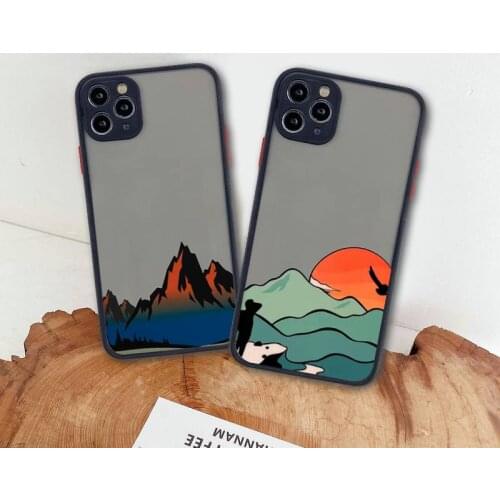 N-noRth Beautiful Scenery Faces Phone Case For iphone 12 11 Pro Max Mini XS 8 7 Plus X SE 2020 XR Matte Transparent Cover