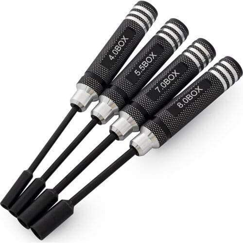 New 4PCS/Set Metal Hex Nut Wrench Socket Screwdriver 4.0/5.5/7/8mm for RC Model Car SCX10 TRX4 Toys Ships and Planes