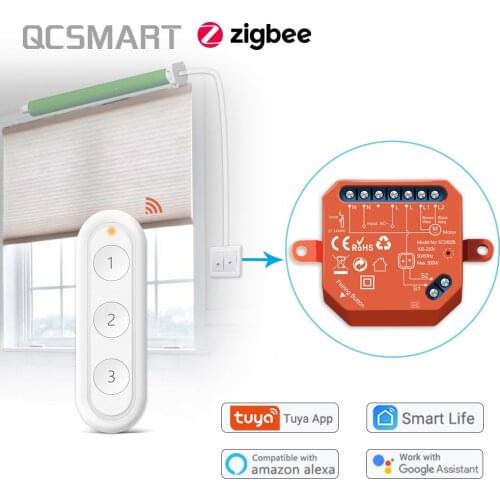 Tuya Smart Life ZigBee 3.0 Curtain Switch for Blinds Electric Motor Works with Google Alexa Conbee Deconz Stick Hub Required