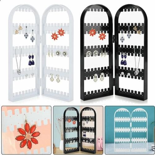 Jewelry Display Stand Earrings Ear Studs Bracelet Organizer Holder Rack Wall Stand 120 Holes Plastic Transparent Storag Shelf