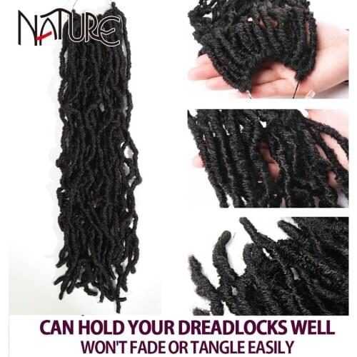 Nature Hair Locs Soft Dreadlocks Crochet Braids 18Inch Ombre Color Synthetic Hair Faux Locs Braiding Hair Extensions For Women