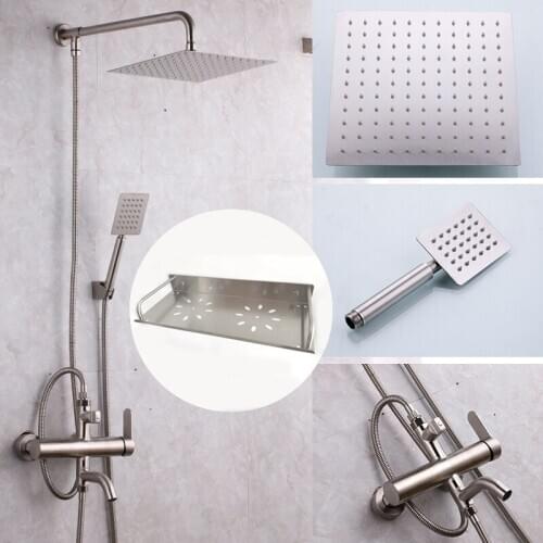 Easy wall set 10 inch rainfall shower set bathroom shower faucet flexible connect hose