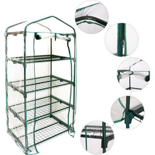 PVC Warm Garden Household Plant Greenhouse Cover Waterproof Protect Garden Plants Flowers 3/4/5 Tier (without Iron Stand)