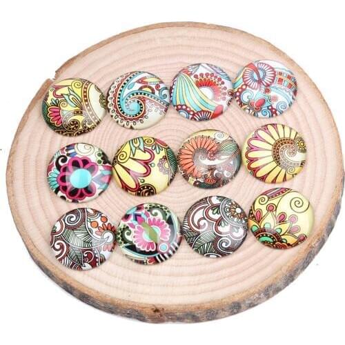 Reidgaller ornament photo round glass cabochon 12mm 25mm 30mm diy jewelry findings for pendant necklace