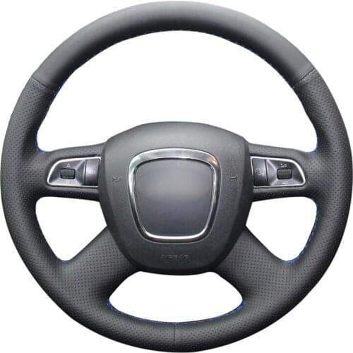 Hand-stitched PU Artificial Leather Steering Wheel Cover for Audi A3 A4 (B8) A6 (C6) A8 A8 L Q5 Q7 2007-2011 S8 2008-2009