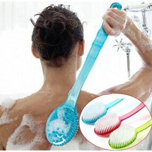 Long Handle Body Bath Shower Back Brush Scrubber Massager Skin Cleaning Tool Convex place massage particles Shower Back Brush